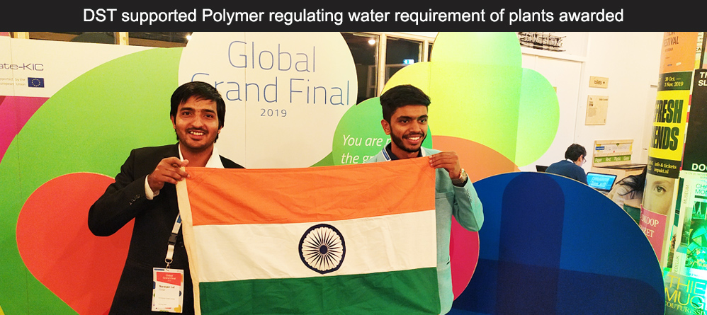 DST supported Polymer regulating water requirement of plants awarded