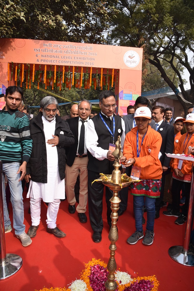  Prof. Ashutosh Sharma, Secretary DST, lightning the lamp at inauguration of 6th National Level Exhibition & Project Competition at IISF 2016