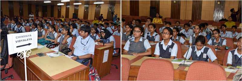 Students of Chinmaya Vidyalaya, New Delhi, attending  lecture on Waste Water during  Swachhta Pakhwada in Raman Auditorium, DST