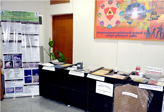 Stall of Shri Ram Institute of Industrial Research, New Delhi on the products  made out of Waste (Waste to Wealth Approach),  arranged at Technology Bhawan, DST on May 1st, 2018