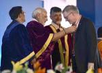  Hon'ble PM, Shri Narendra Modi felicitates the Nobel laureates at the 104th Indian Science Congress, at Tirupati